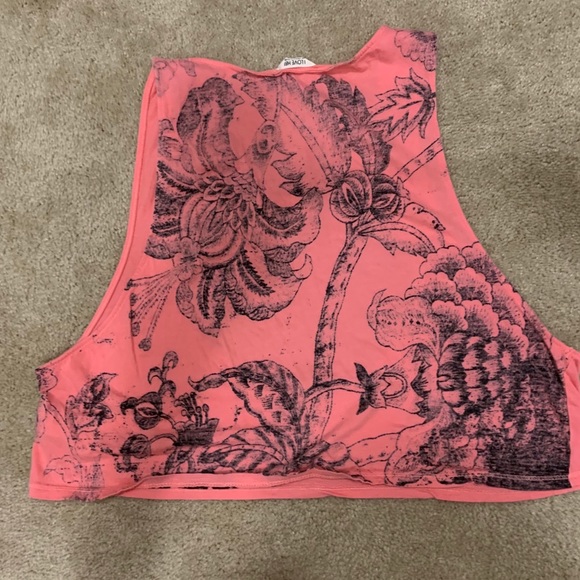 5/$20 Neon Coral Crop Tank Top - Picture 2 of 5